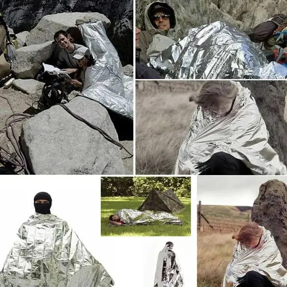 Poncho Térmico de Emergência Leve Dobrável - Imagem 6