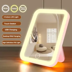 espelho de maquiagem led 3 cores