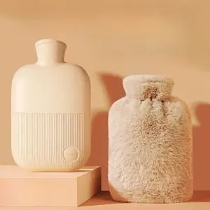 bolsa de água quente com capa de tecido