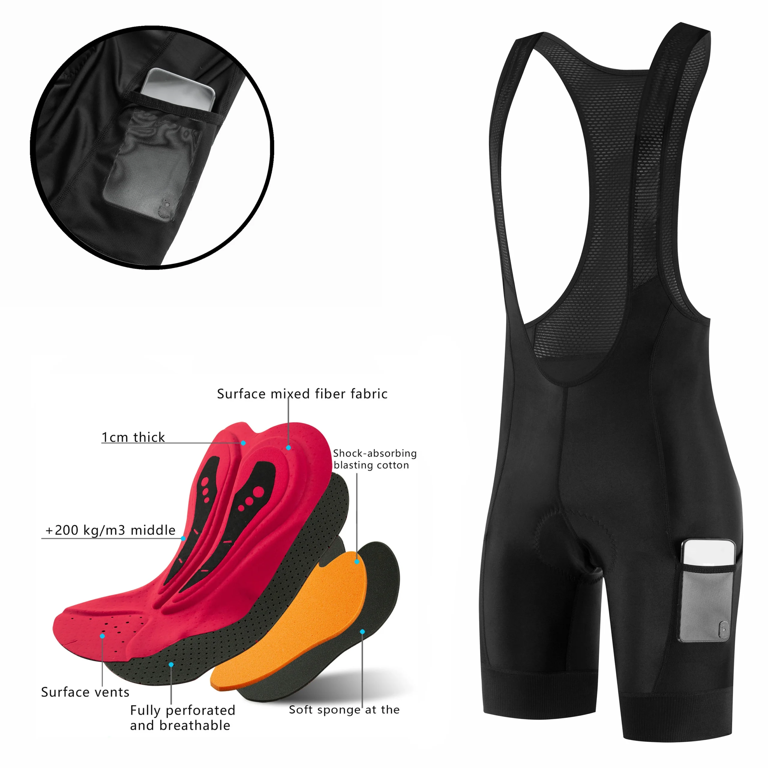 shorts de ciclismo com almofada de gel