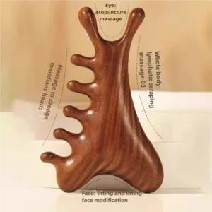 massageador facial corporal raspador madeira