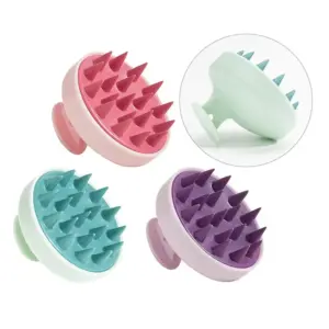 escova massageadora de silicone para couro cabeludo