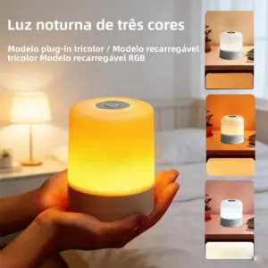 luz noturna led recarregável rgb