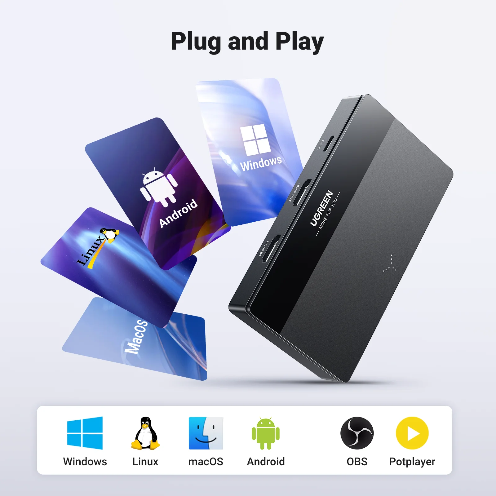 UGREEN Placa de Captura de Vídeo HDMI 4K60Hz para USB/Tipo-C - Imagem 5