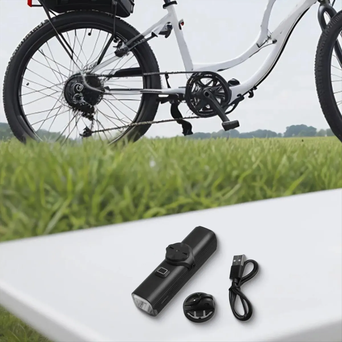 farol de bicicleta recarregável usb