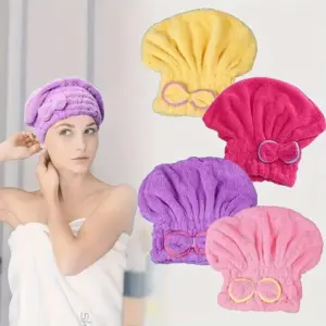 touca de cabelo secagem rápida microfibra