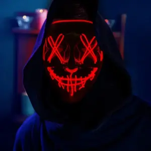 máscara neon led halloween