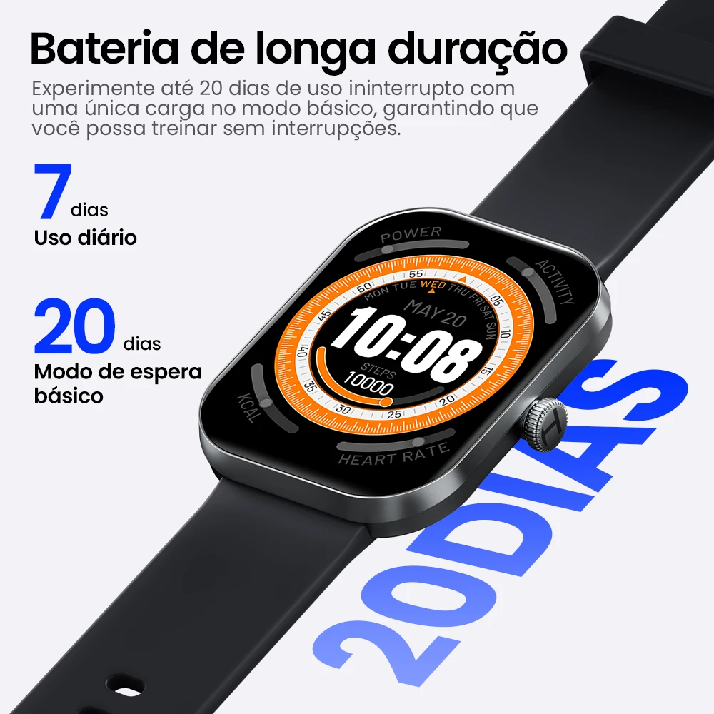 HAYLOU Watch S6 Smartwatch 2.01" HD Chamadas de Voz Preto - Imagem 6