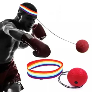 bola de reação para boxe montada na cabeça