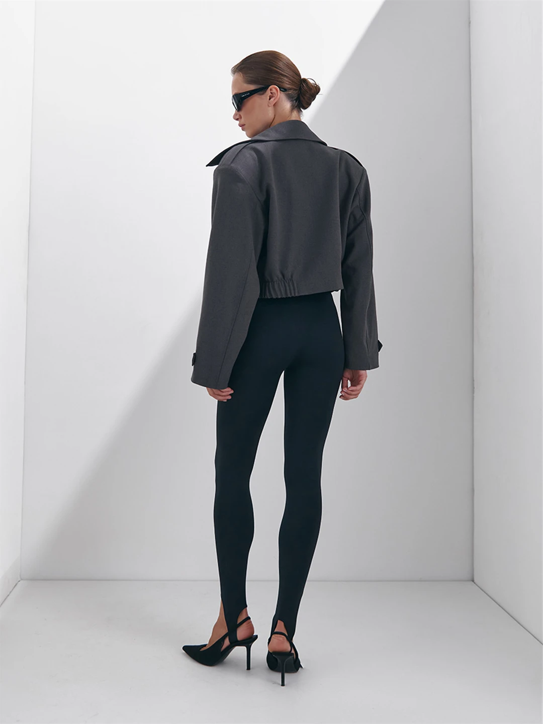 Leggings pretas sem costura cintura alta - Imagem 5