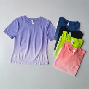 camisa de yoga feminina manga curta