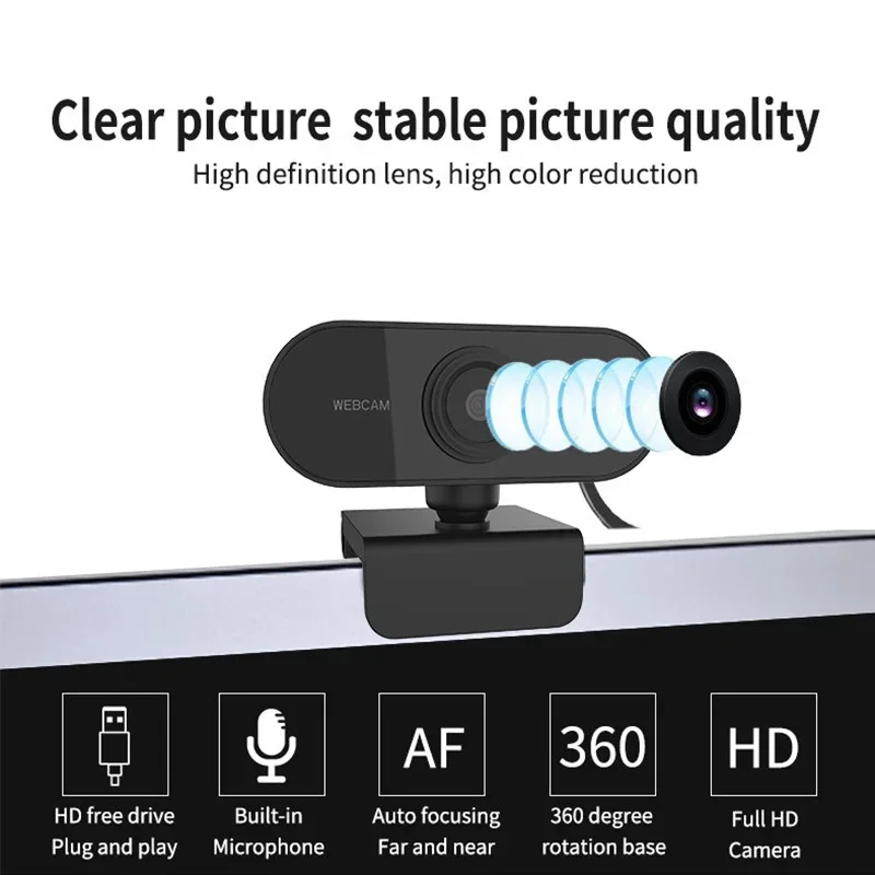 Câmera USB Full HD 1080p com Microfone Rotativo para PC - Imagem 5