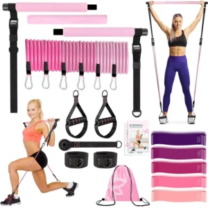 kit barra pilates faixas resistencia