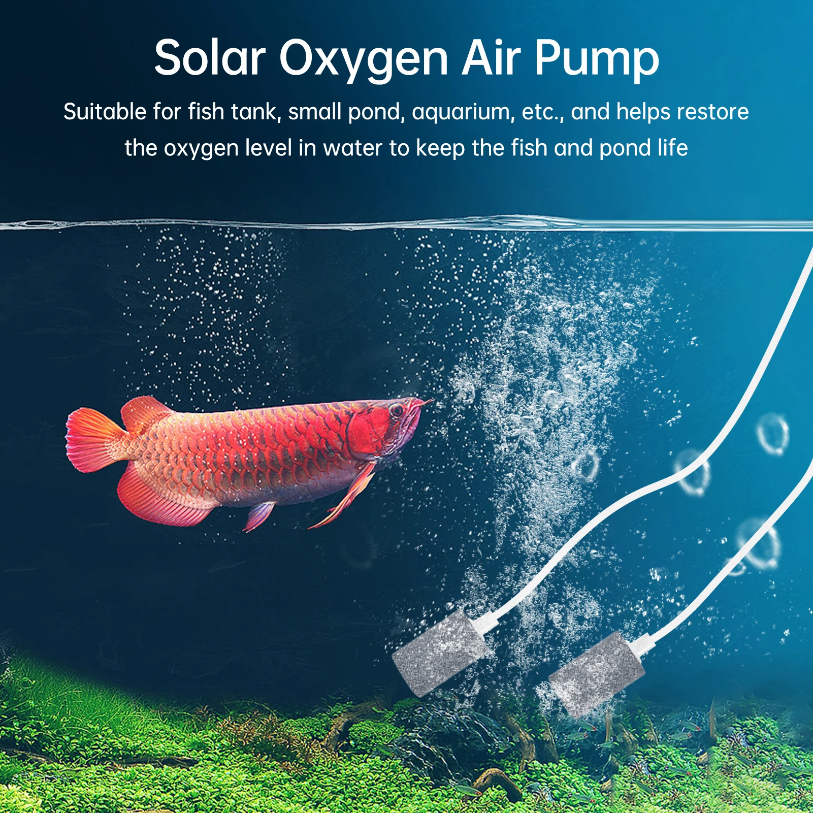Kit Bomba de Oxigênio Solar 3W 5V para Aquário Tanque de Peixes - Imagem 5