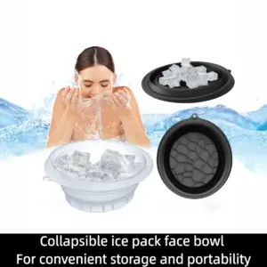 tigela dobrável de silicone para banho de gelo facial