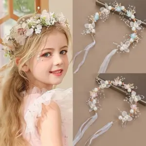 faixa de cabelo infantil meninas pérola