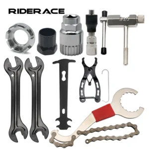 conjunto de ferramentas para reparo de bicicletas