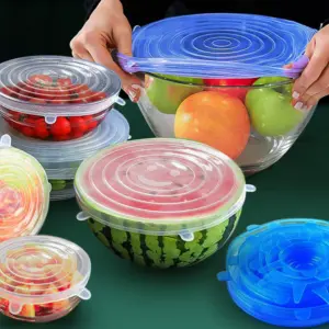 tampas de silicone elásticas para alimentos