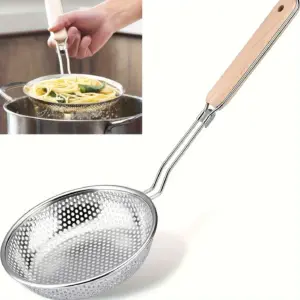 coador de aço inoxidável com alça