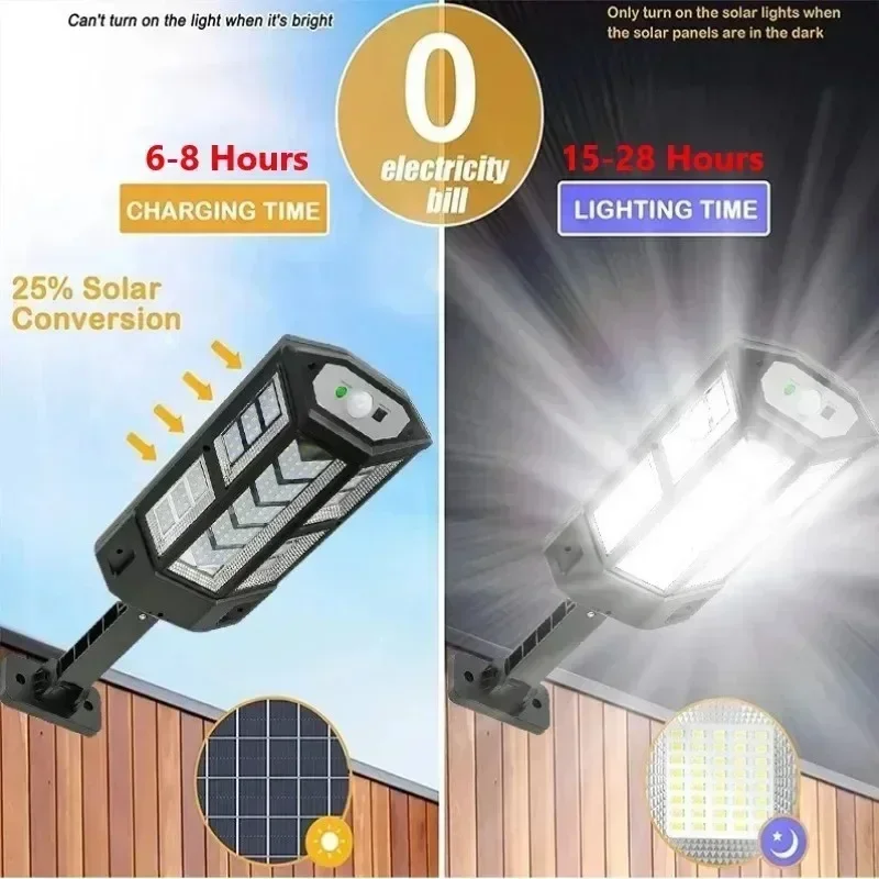 Lâmpada Solar Externa 43 LEDs Sensor Movimento IP65 - Imagem 2