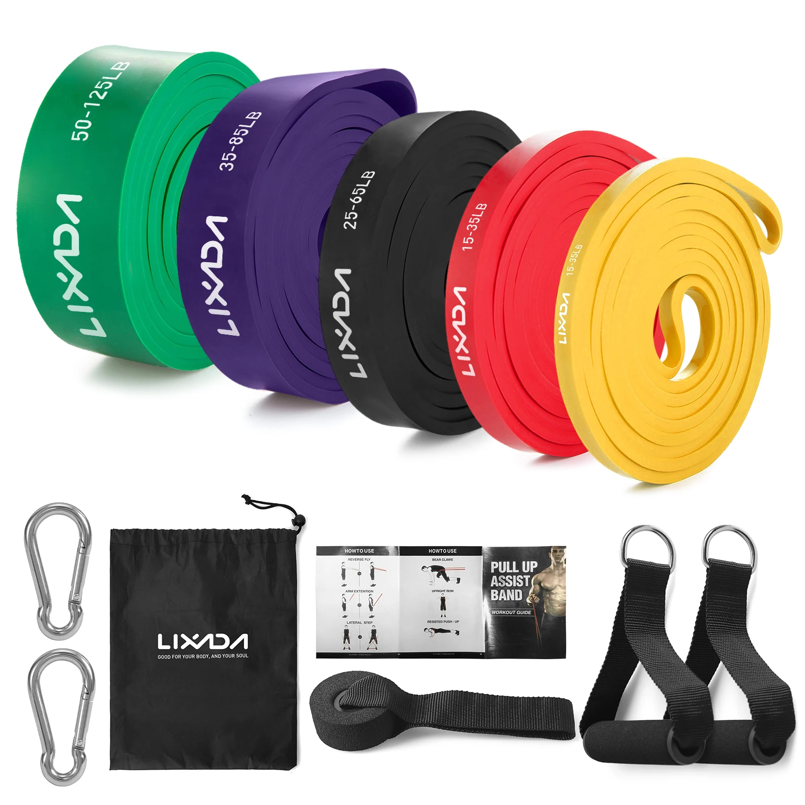 Lixada Kit de Bandas de Resistência para Exercícios 5 Peças - Imagem 2