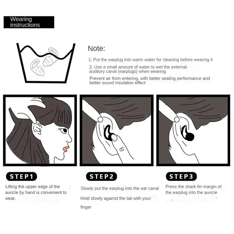 Par de Protetores de Ouvido de Silicone para Natação e Sono - Imagem 6
