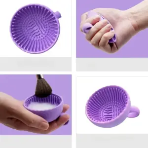 tigela dobrável de silicone limpeza pincel