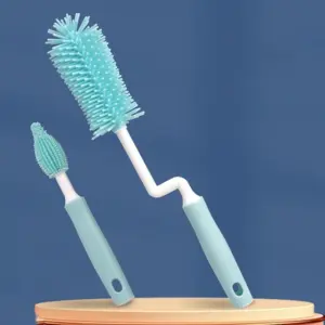 conjunto de escova de limpeza de garrafa de silicone