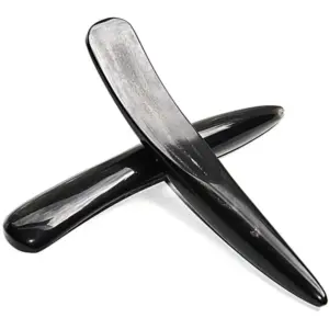 placa gua sha chifre de búfalo preto