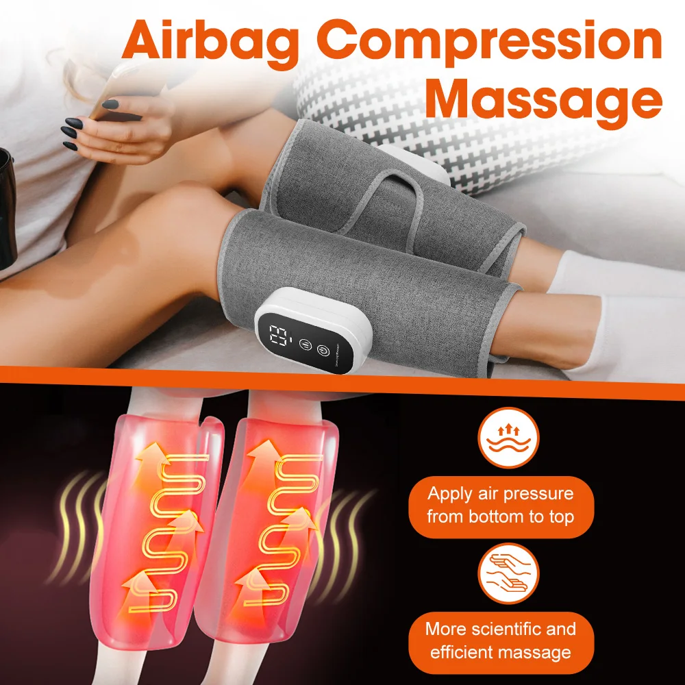 Massageador de Pernas Pressão de Ar Sem Fio Laranja - Imagem 2