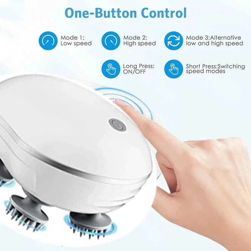 Massageador Elétrico para Couro Cabeludo com Luz Vermelha - Imagem 3