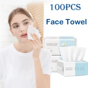 toalha facial descartável algodão