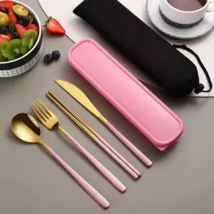 conjunto de talheres portátil aço inoxidável
