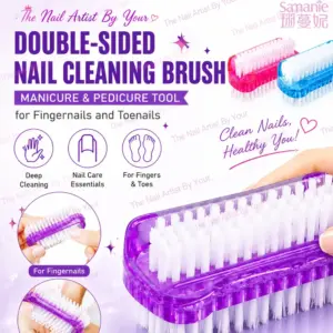 escova de limpeza de unhas dupla face