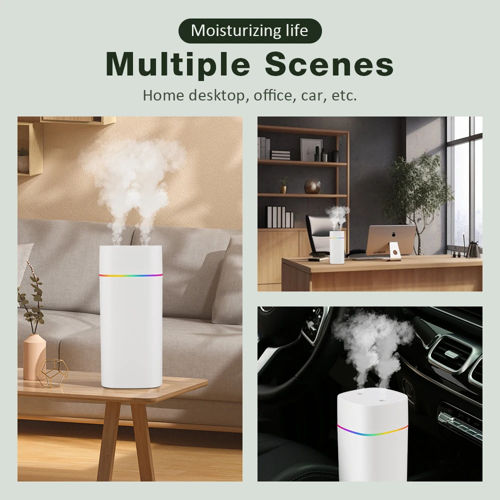Umidificador de Ar 600ml Branco Micro-USB Luz Colorida - Imagem 5