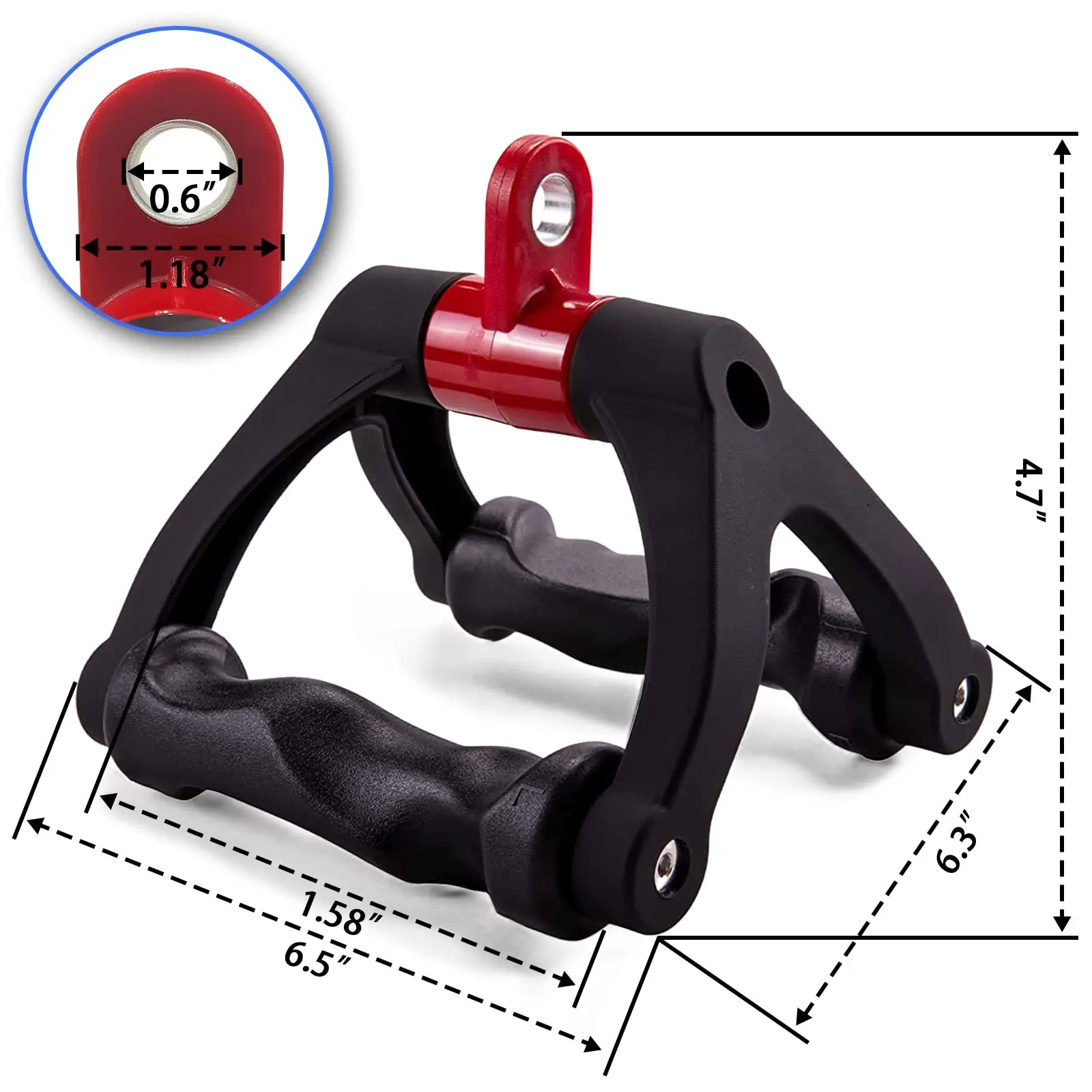 Alça Ergonômica em V para Pulldown e Remada Preto - Imagem 2