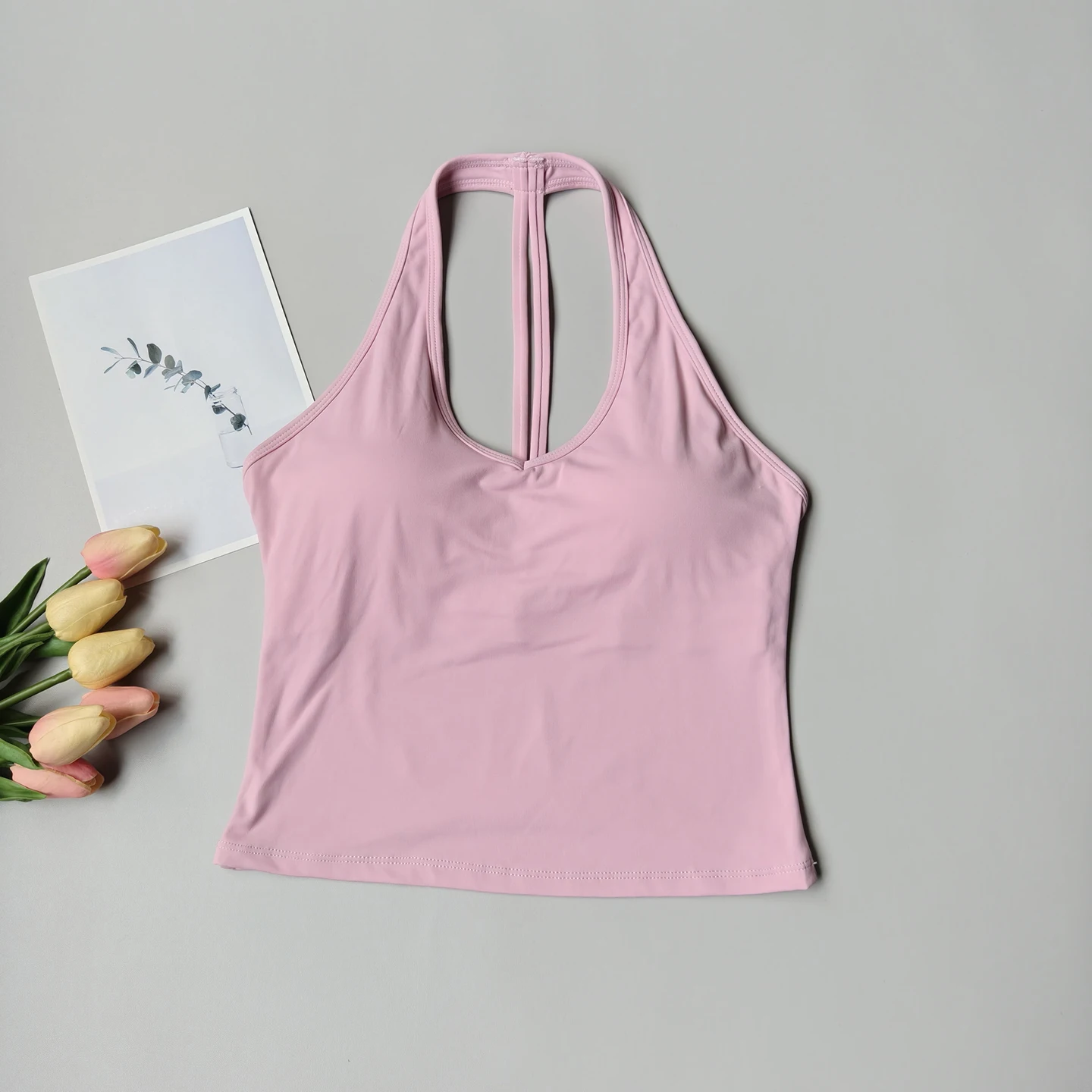Sutiã Esportivo Feminino Decote V Halter Top Yoga - Imagem 4