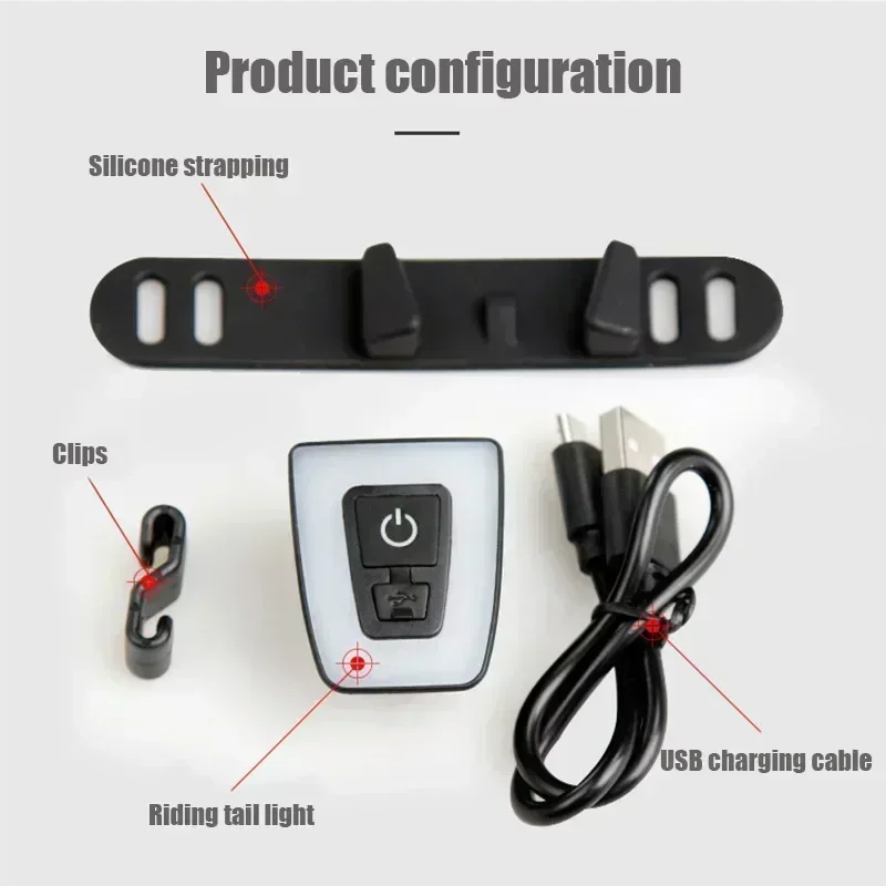 Luz Traseira Bicicleta Recarregável USB À Prova D'Água 20Lm - Imagem 4