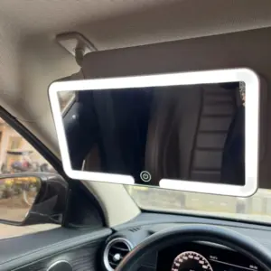 espelho de maquiagem led recarregável para carro
