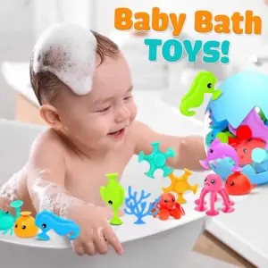 brinquedo de banho com ventosa pop sucker para bebê