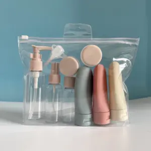 conjunto de frascos de viagem recarregáveis