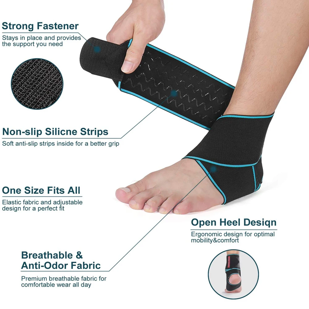 Suporte de Tornozelo Esportivo Ajustável Elastic Silicone 1 Peça - Imagem 3