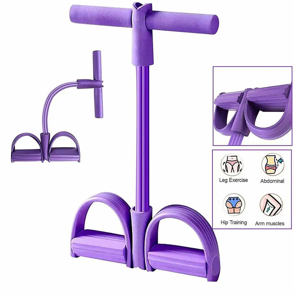 Extrator de Pedal com 4 Tubos para Exercícios Físicos Rosa - Imagem 2