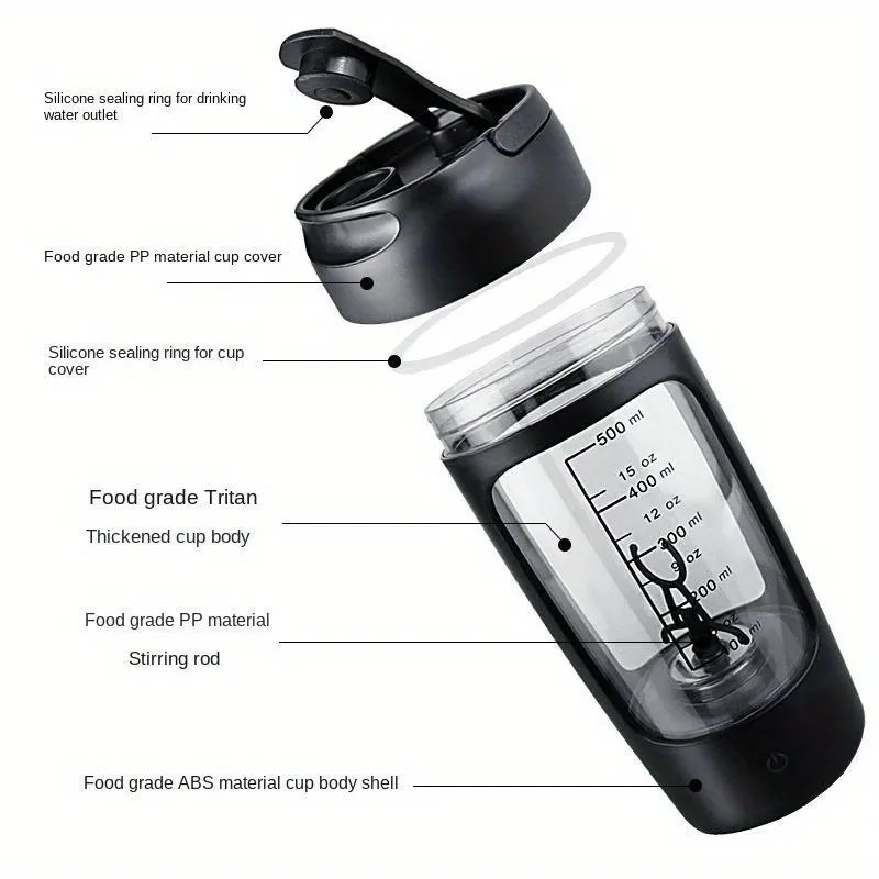 Shaker Elétrico para Proteína 500ml Automático USB-C - Imagem 2