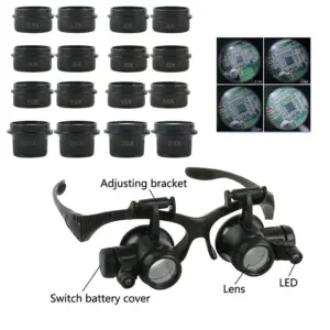 lupa de cabeça com led