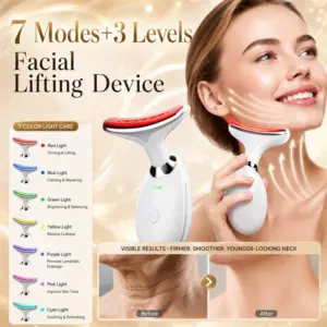 massageador facial e pescoço microcorrente