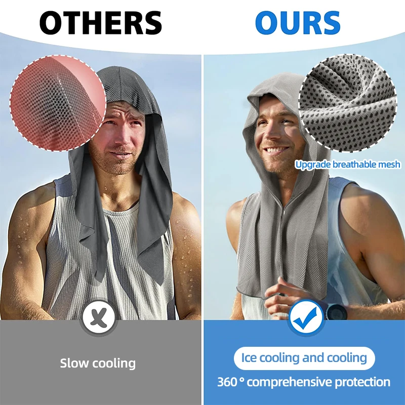 Toalha com Capuz Refrescante Esportes Bege - Imagem 5