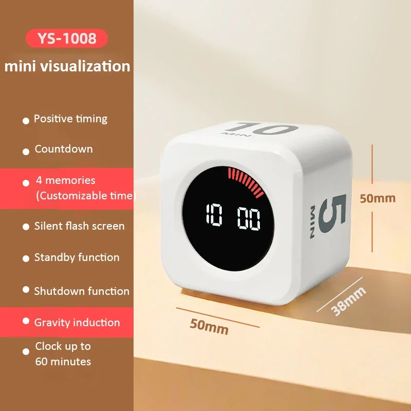 Temporizador Digital Cubo Sensor Gravidade 4 Tempos Recarregável - Imagem 4