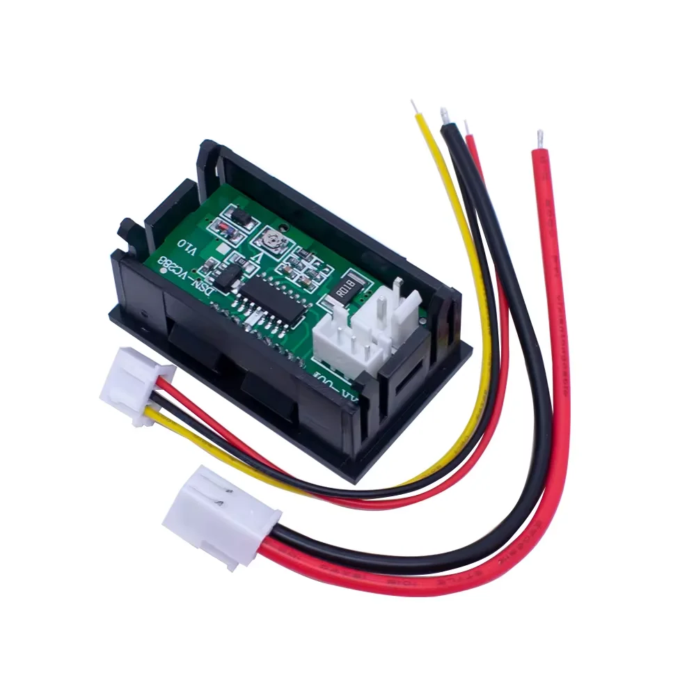 Voltímetro Amperímetro Digital DC 100V 10A Display LED Preto - Imagem 5