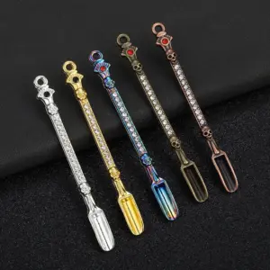 mini colher de metal com pá para pó